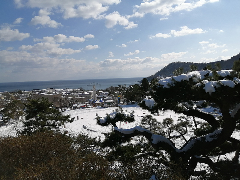 函館公園　冬　景色