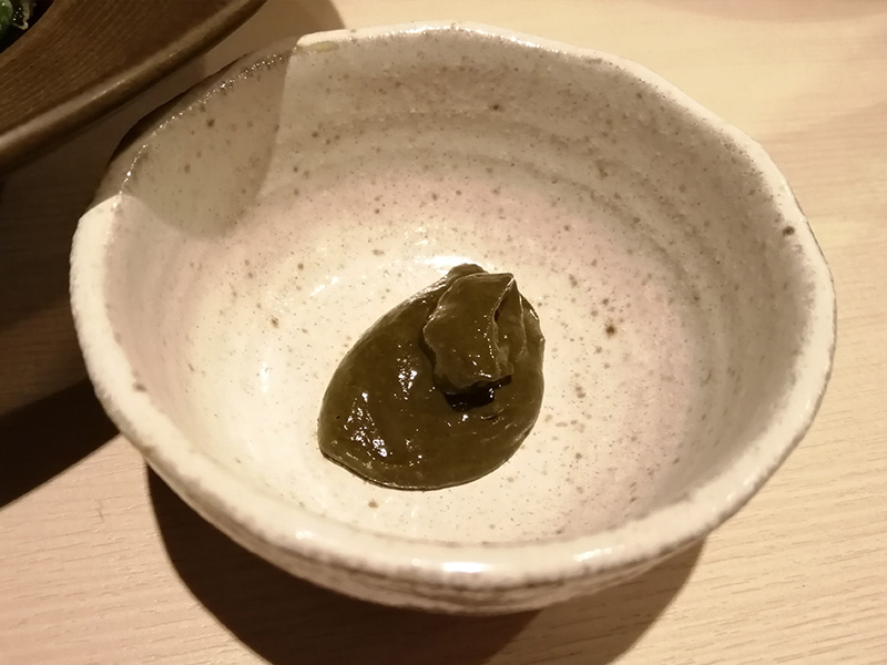 板屋　あわびの天ぷら　肝醤油